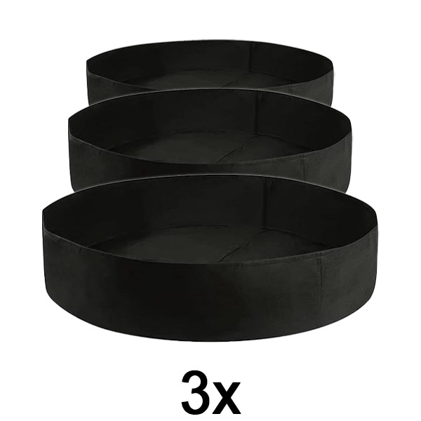 3x Textilní vyvýšený záhon – 90 x 30 cm, prodyšná plsť | PLANTIE